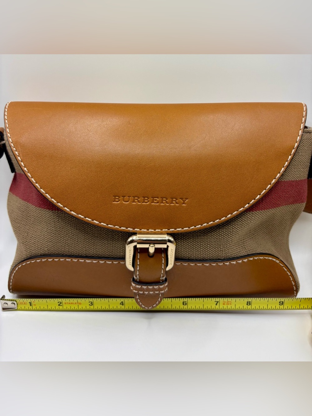 Auth Burberry Henham Canvas Check Crossbody Bag - Picture 15 of 15